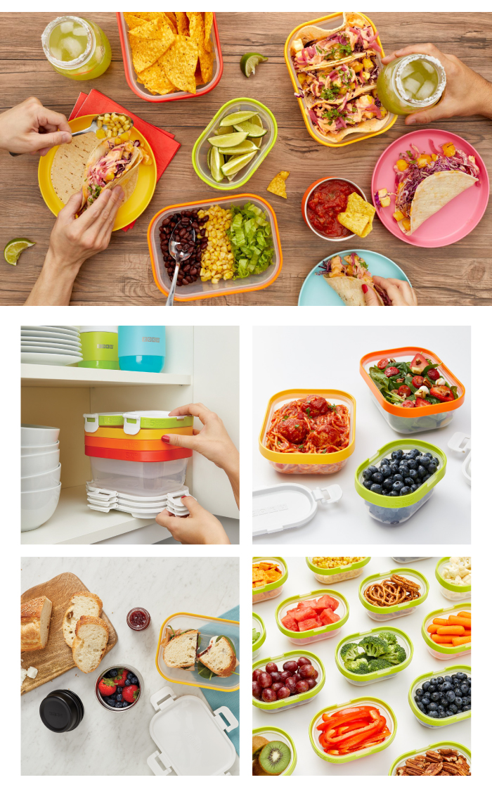 美國 ZOKU - 疊疊疊防漏保鮮盒 (16x9.8x7cm)-350ml*4件組