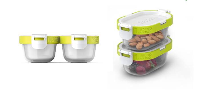 美國 ZOKU - 疊疊疊防漏保鮮盒 (16x9.8x7cm)-350ml*4件組