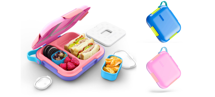 美國 ZOKU - 彩色野餐便當盒-粉紅色 (22x20x5.5cm)-大(含保冷片)