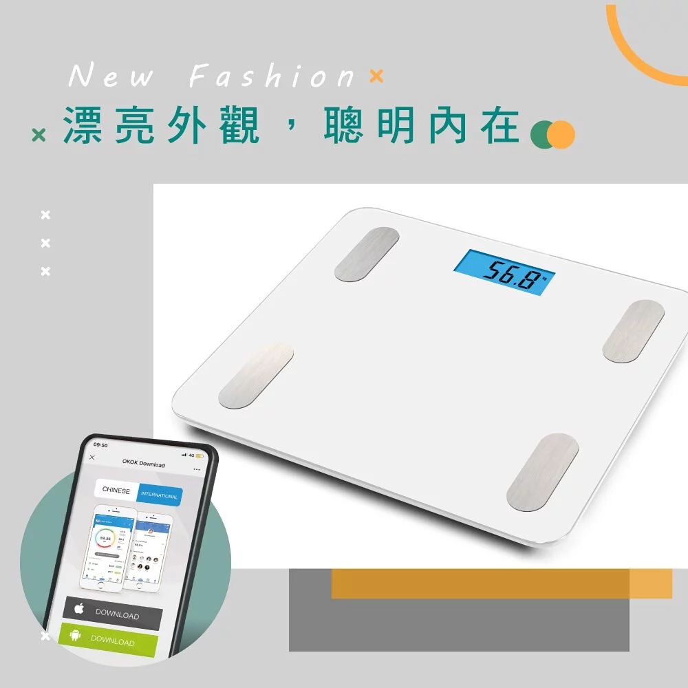 KINYO - 藍牙健康管理體重計(DS-6589) (W300xH256xD22 mm)