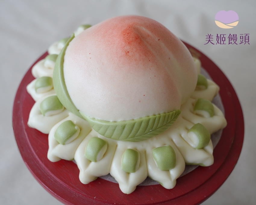 美姬饅頭 - 10吋五福臨門子母壽桃-1入-670g/顆