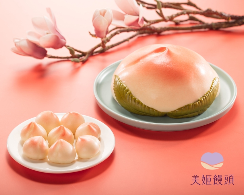 美姬饅頭 - 6吋壽比南山子母壽桃禮盒-1入-400g/顆