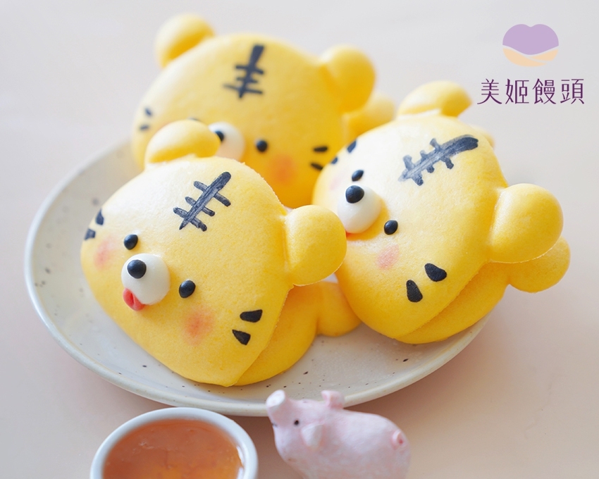 美姬饅頭 - 虎咬豬老虎鮮乳造型刈包-6入-35g/顆
