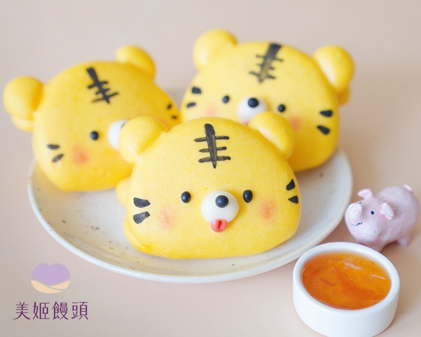 美姬饅頭 - 虎咬豬老虎鮮乳造型刈包-6入-35g/顆