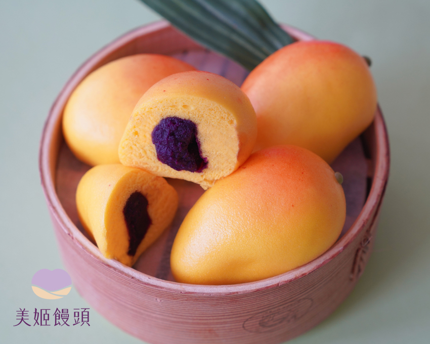 美姬饅頭 - 仿真芒果鮮乳造型紫薯包-6入-50g/顆
