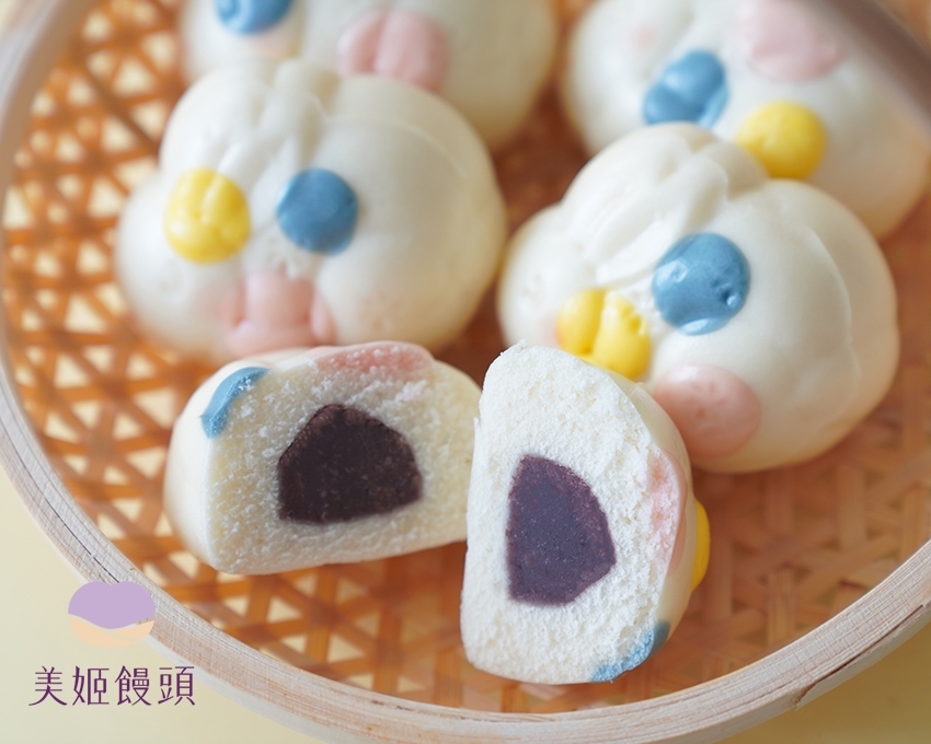 美姬饅頭 - 玉兔月餅造型紅豆包-6入-45g/顆
