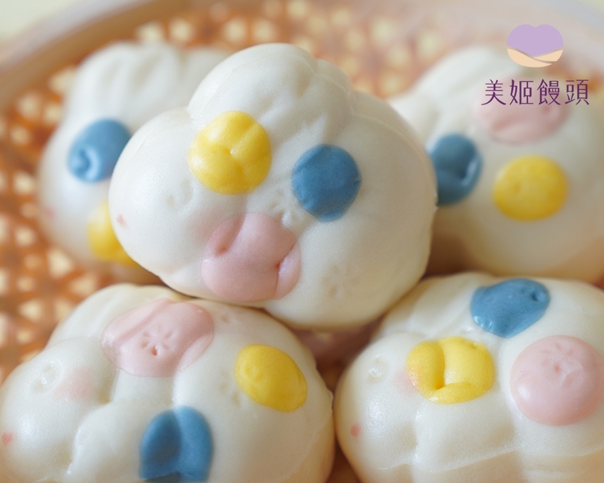 美姬饅頭 - 玉兔月餅造型紅豆包-6入-45g/顆