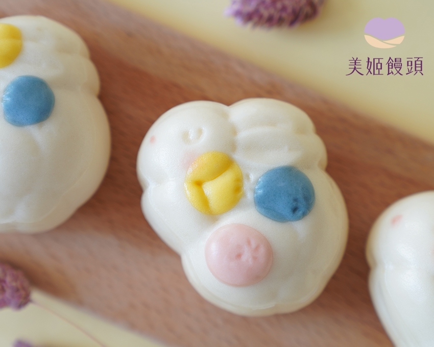 美姬饅頭 - 玉兔月餅造型紅豆包-6入-45g/顆