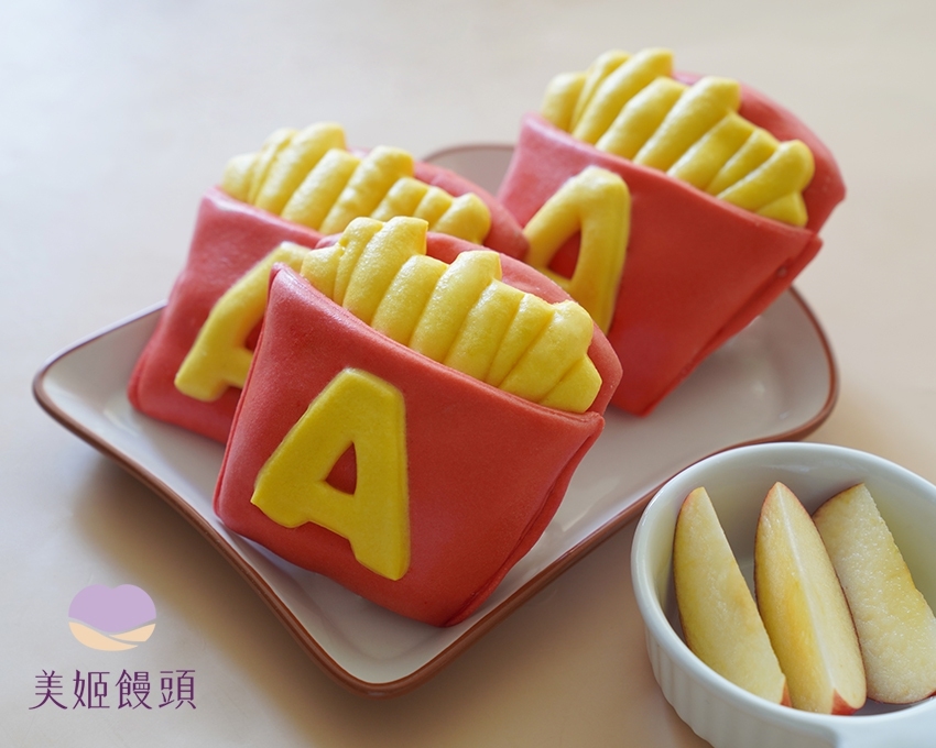 美姬饅頭 - 非油炸薯條鮮乳造型饅頭-6入-50g/顆