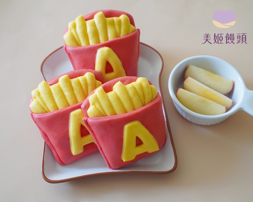 美姬饅頭 - 非油炸薯條鮮乳造型饅頭-6入-50g/顆