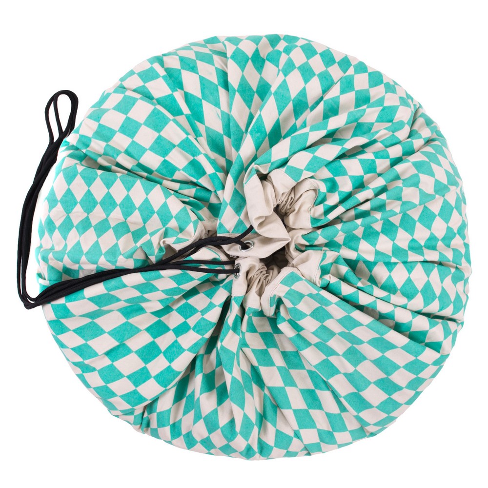 比利時 Play & Go - 玩具整理袋-菱格綠-展開直徑 140cm/重量 850g/產品包裝 24.5×21.5×5.5cm