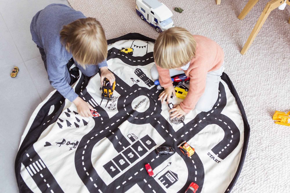 比利時 Play & Go - 玩具整理袋-跑跑公路-展開直徑 140cm/產品包裝 24.5×21.5×5.5cm