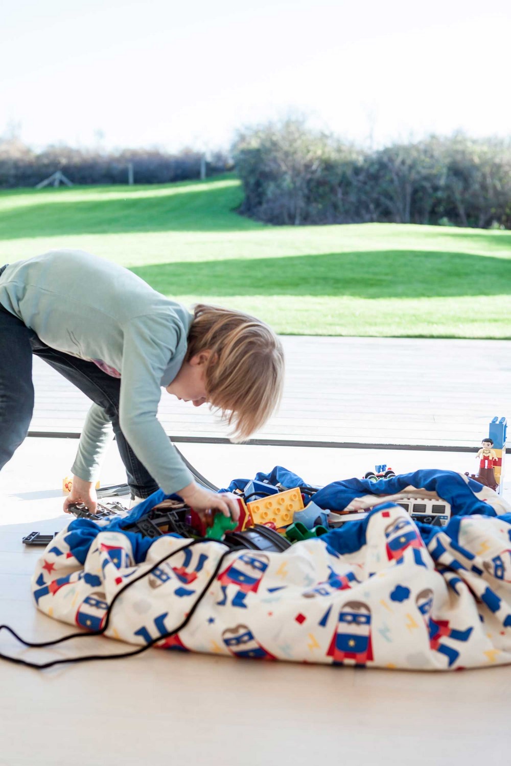 比利時 Play & Go - 玩具整理袋-藝術家聯名款-超級英雄-展開直徑 140cm/產品包裝 24.5×21.5×5.5cm