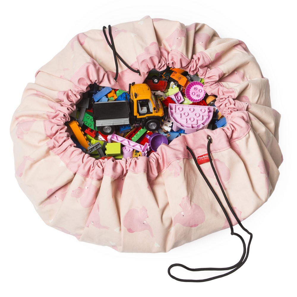 比利時 Play & Go - 玩具整理袋-藝術家聯名款-粉紅大象-展開直徑 140cm/產品包裝 24.5×21.5×5.5cm