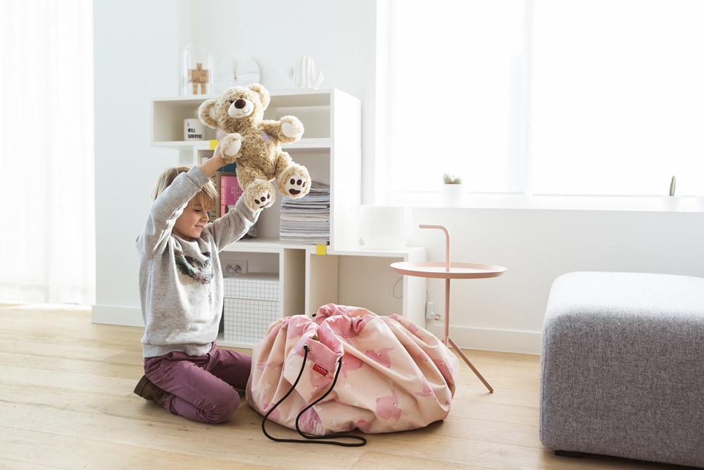 比利時 Play & Go - 玩具整理袋-藝術家聯名款-粉紅大象-展開直徑 140cm/產品包裝 24.5×21.5×5.5cm