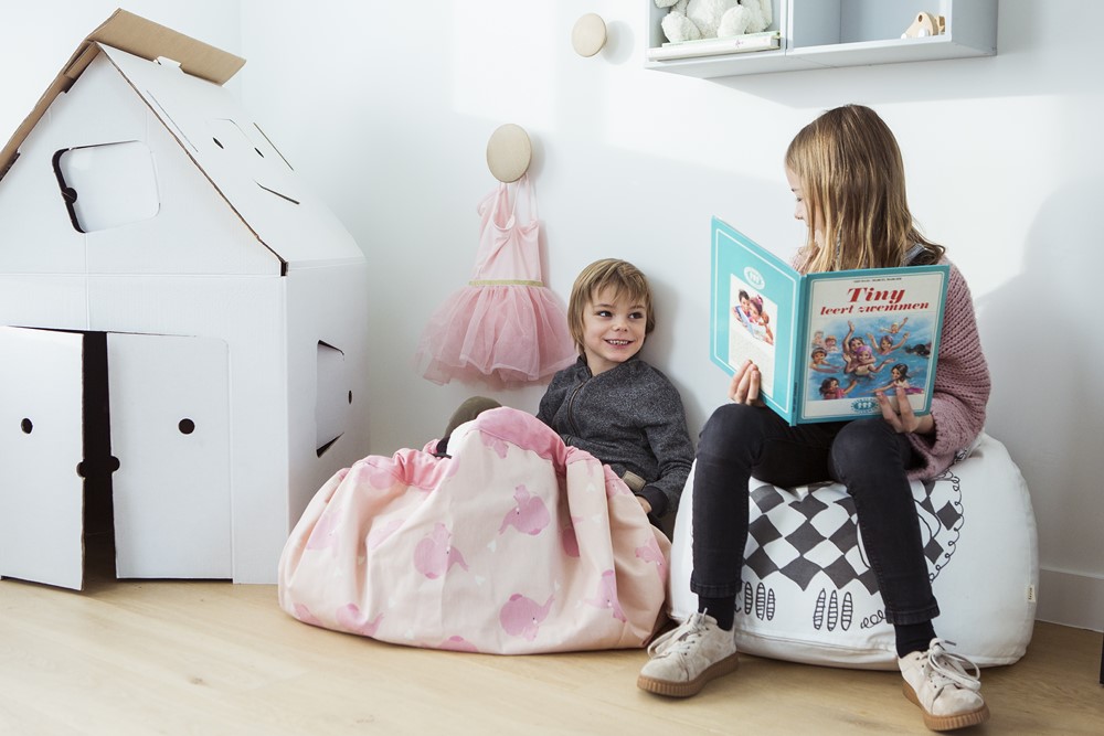 比利時 Play & Go - 玩具整理袋-藝術家聯名款-粉紅大象-展開直徑 140cm/產品包裝 24.5×21.5×5.5cm