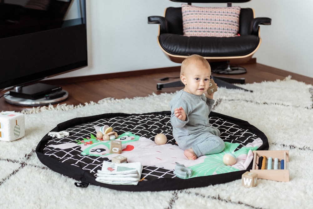 比利時 Play & Go - 玩具整理袋(柔棉系列)-微笑羊駝-展開直徑 120cm/重量 950g/產品包裝 29x26x11cm