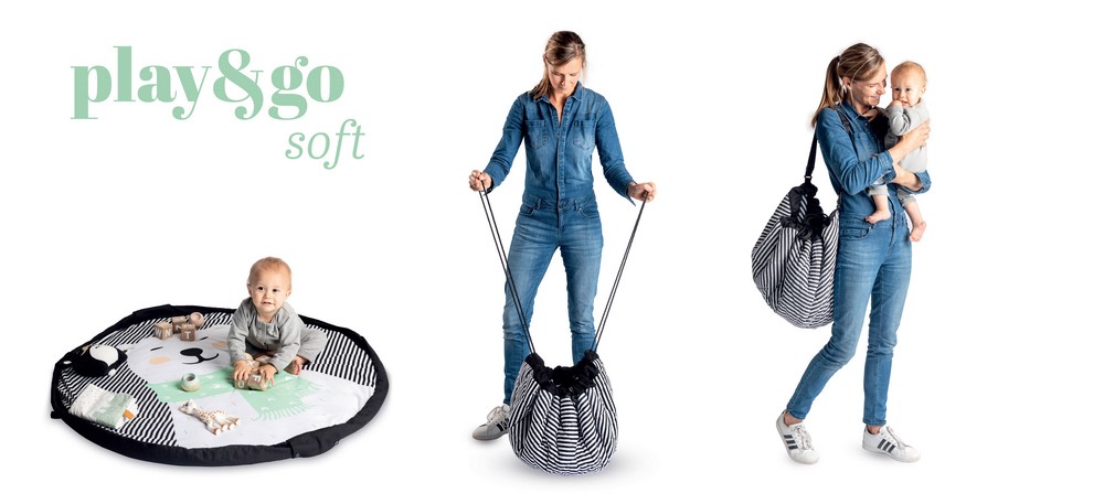 比利時 Play & Go - 玩具整理袋(柔棉系列)-花花世界-展開直徑 120cm/重量 950g/產品包裝 29x26x11cm