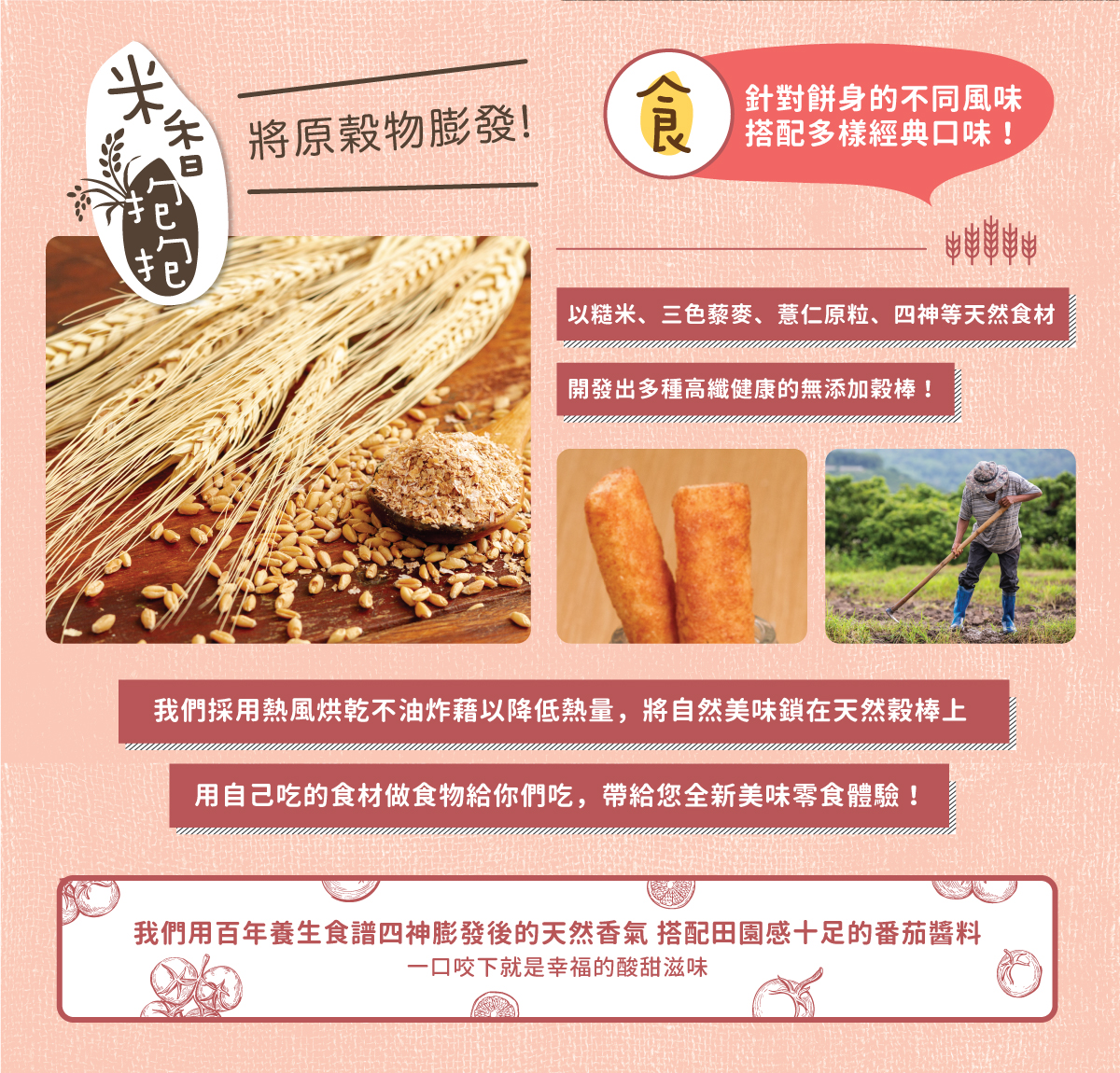 米香抱抱 - 四神穀棒-田園番茄(18M以上)原穀膨發、非油炸、無人工香料-4.5g*20包/盒