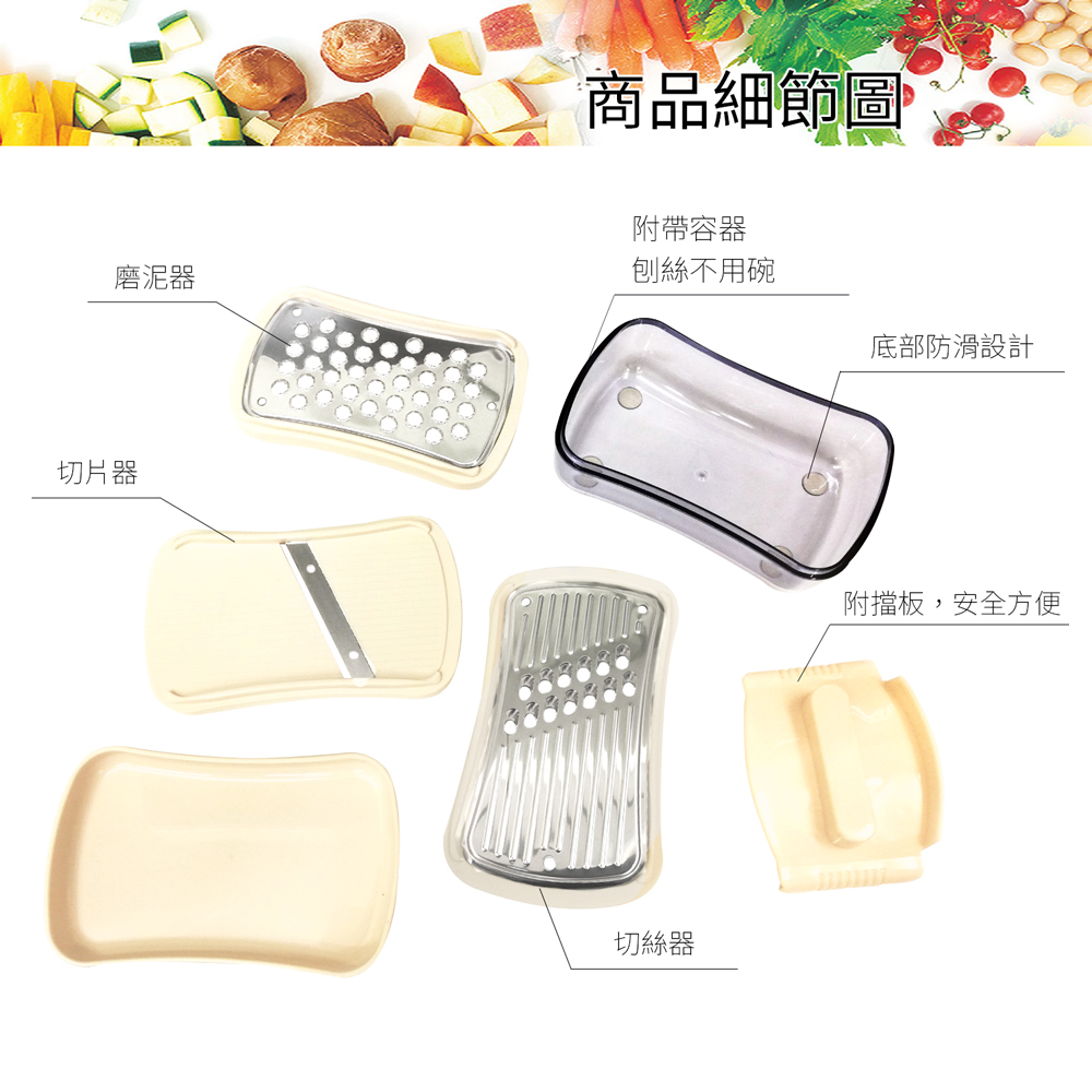 日本下村工業 Shimomura - 攜帶式三合一食品調理器套裝-6件組