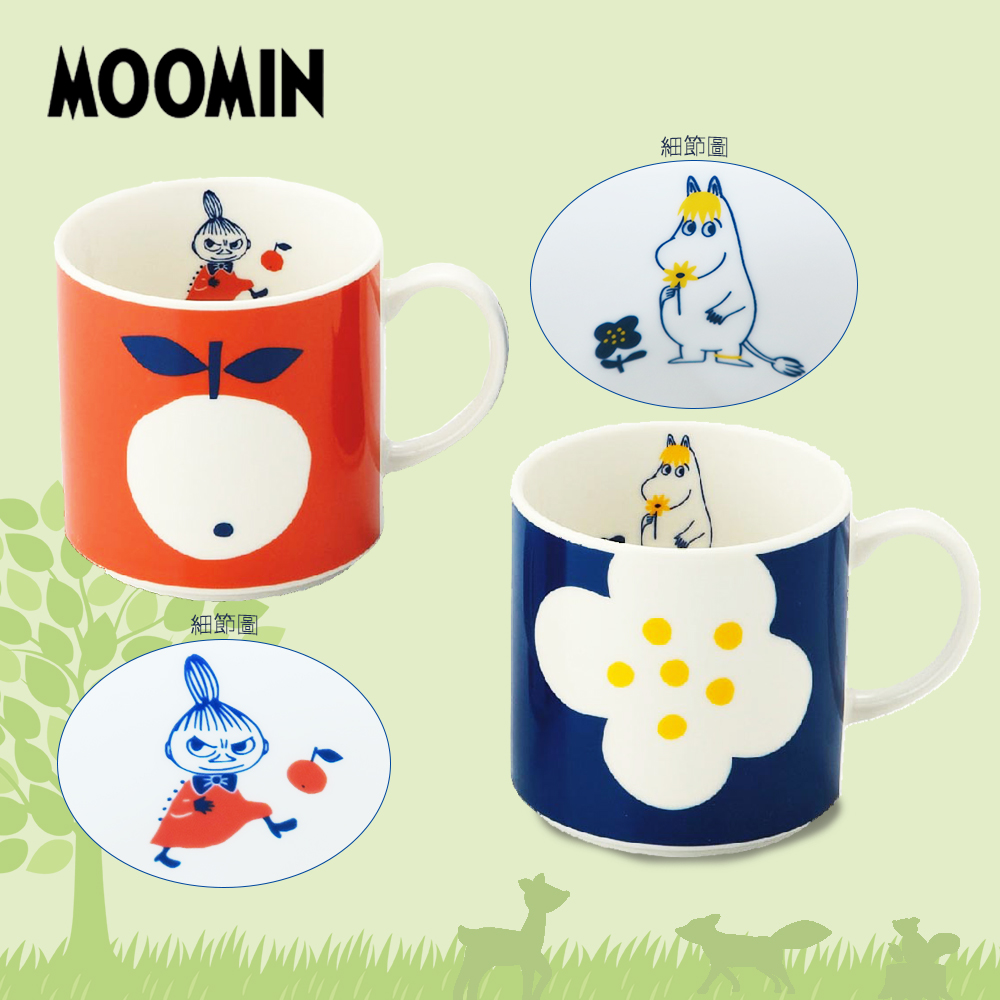 日本山加 yamaka - moomin 嚕嚕米彩繪陶瓷馬克杯禮盒-MM0324-13-2入組