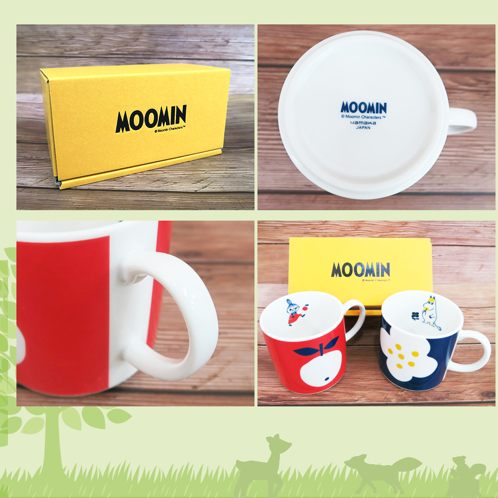 日本山加 yamaka - moomin 嚕嚕米彩繪陶瓷馬克杯禮盒-MM0324-13-2入組