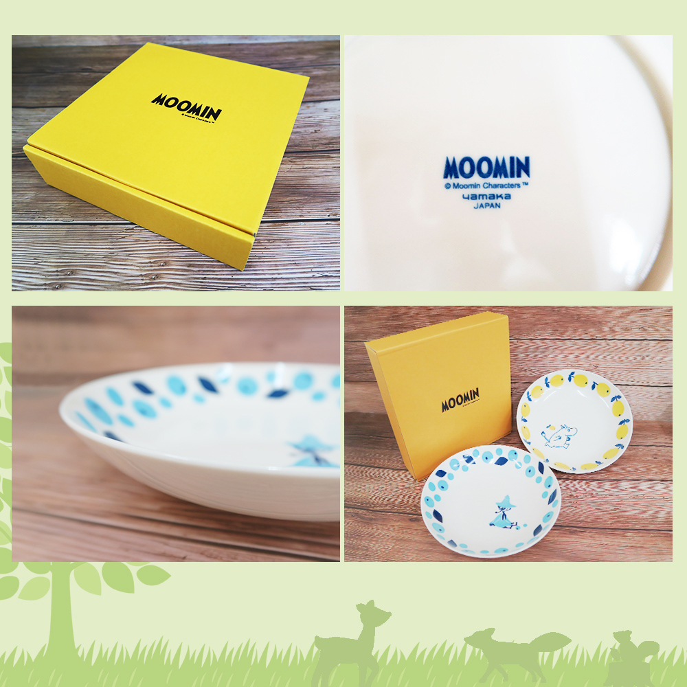 日本山加 yamaka - moomin 嚕嚕米彩繪陶瓷深盤禮盒-MM0313-139-2入組