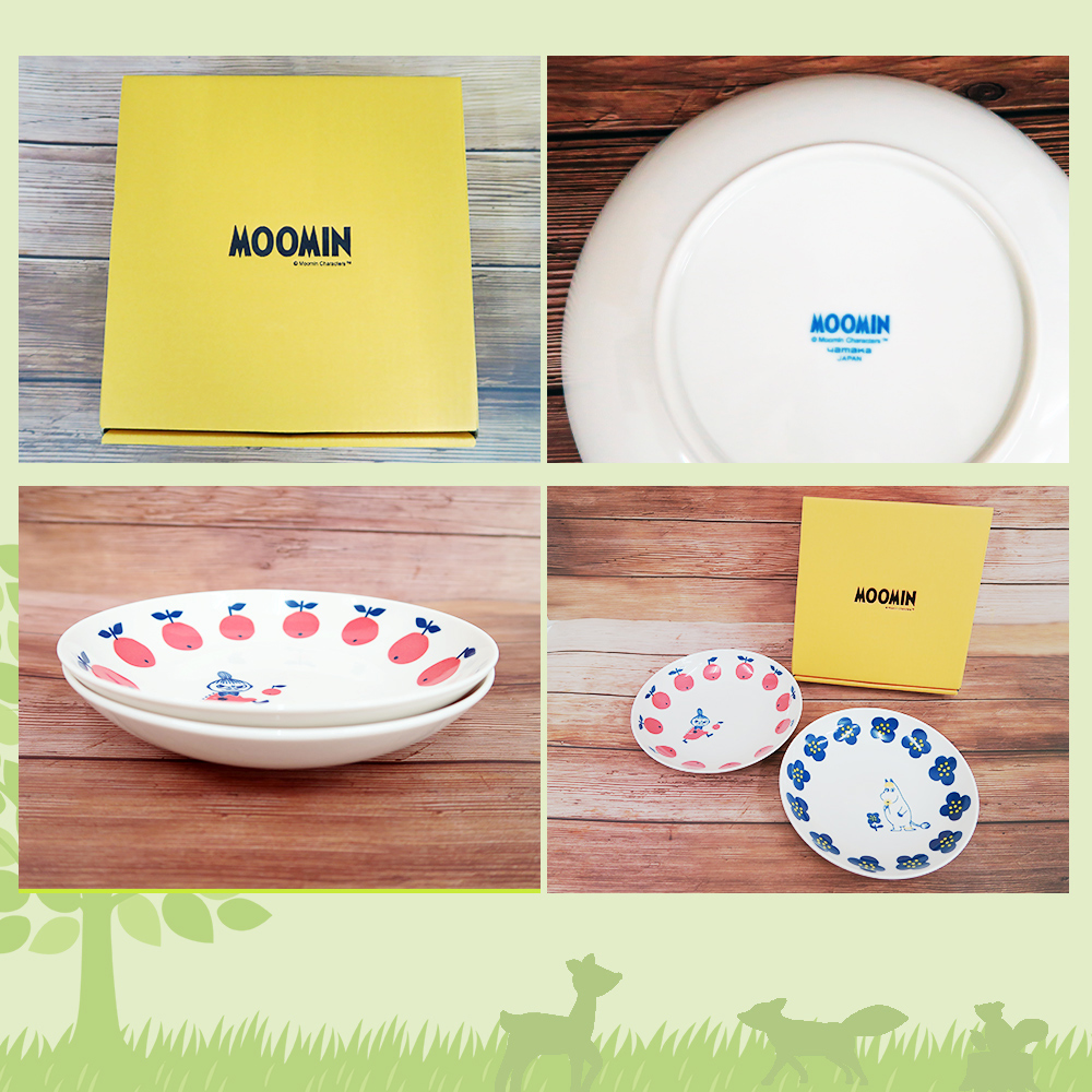 日本山加 yamaka - moomin 嚕嚕米彩繪陶瓷深盤禮盒-MM0324-139-2入組
