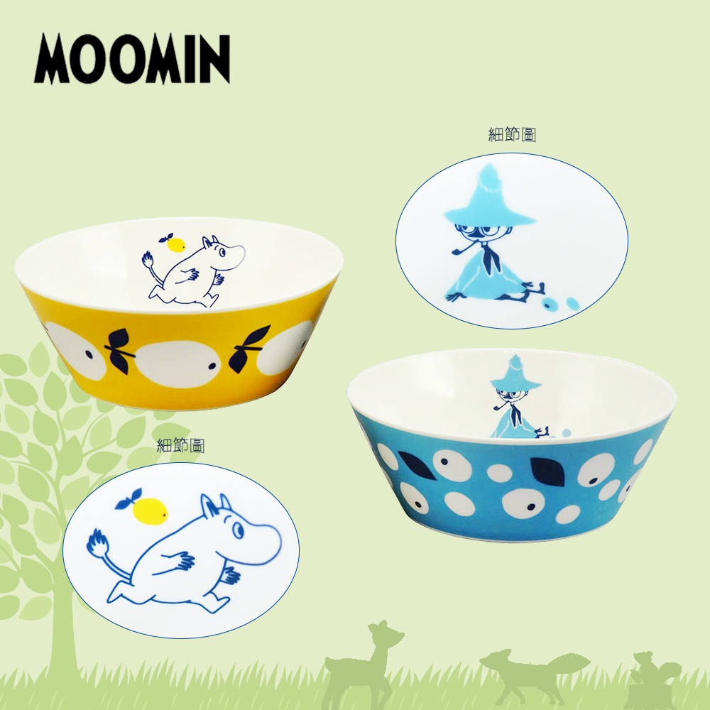 日本山加 yamaka - moomin 嚕嚕米彩繪陶瓷碗禮盒-MM0313-79-2入組