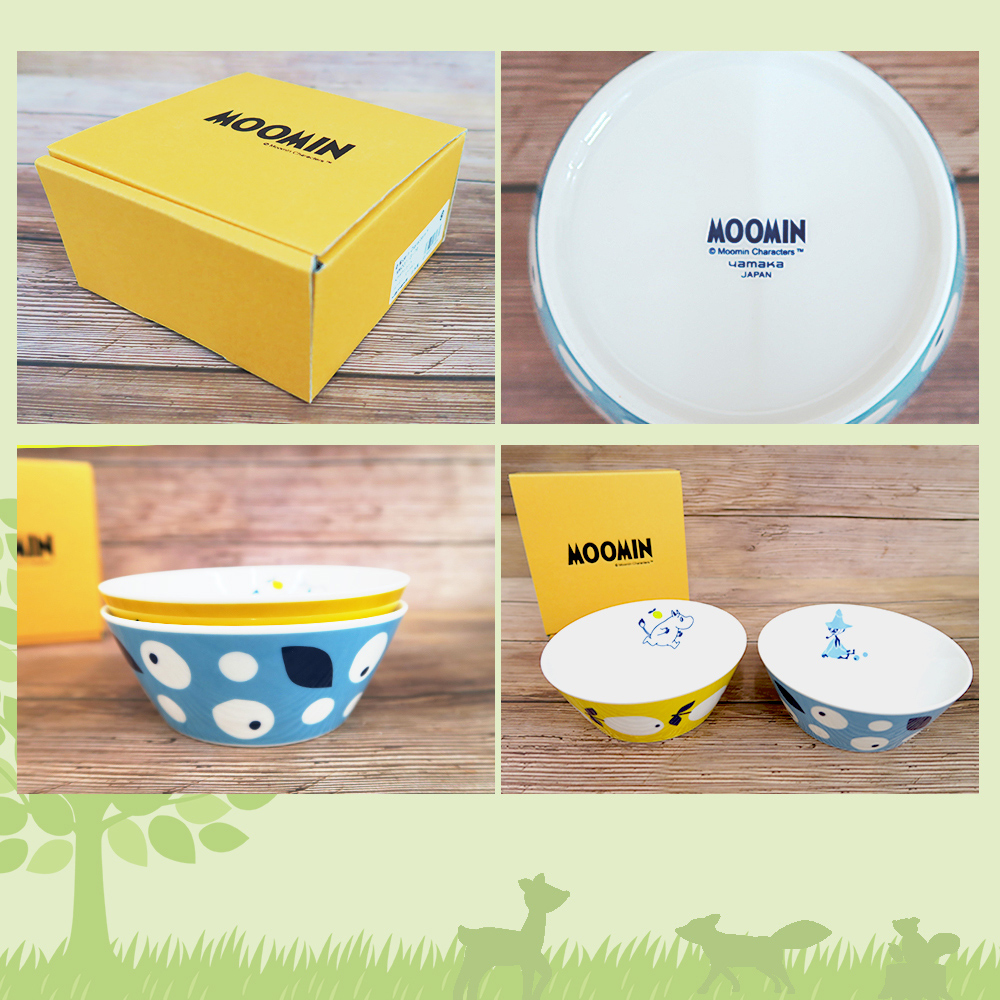 日本山加 yamaka - moomin 嚕嚕米彩繪陶瓷碗禮盒-MM0313-79-2入組