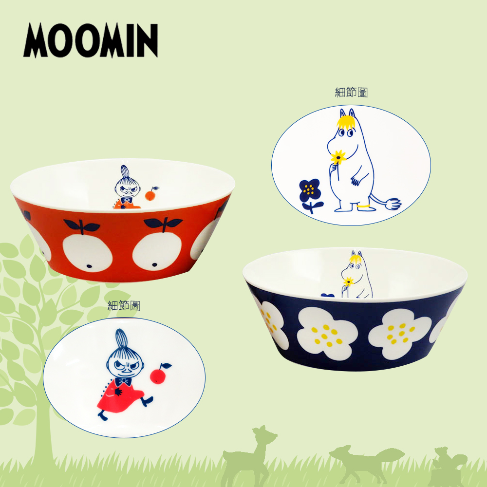 日本山加 yamaka - moomin 嚕嚕米彩繪陶瓷碗禮盒-MM0324-79-2入組