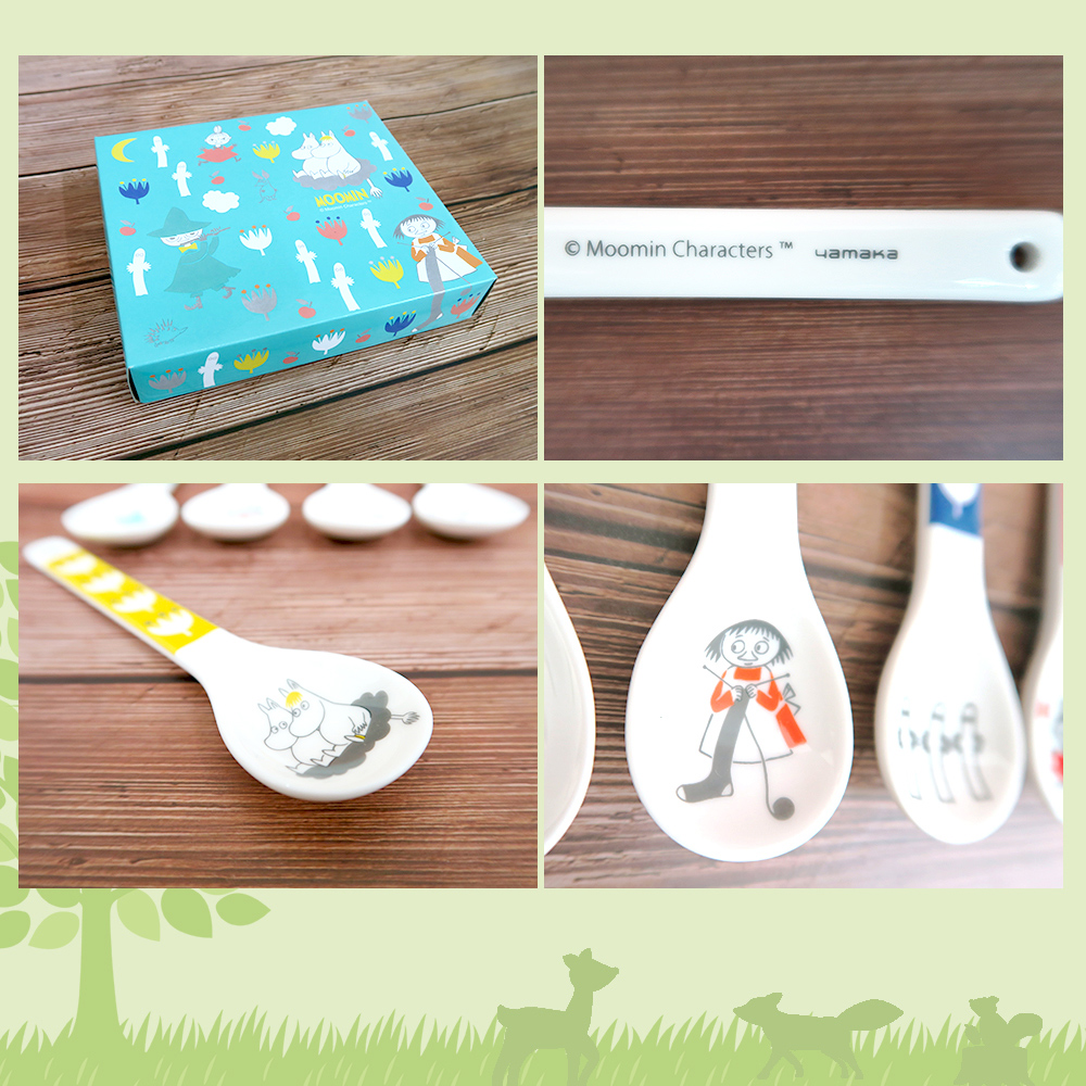 日本山加 yamaka - moomin 嚕嚕米彩繪陶瓷湯匙禮盒-MM1000-126-5入組