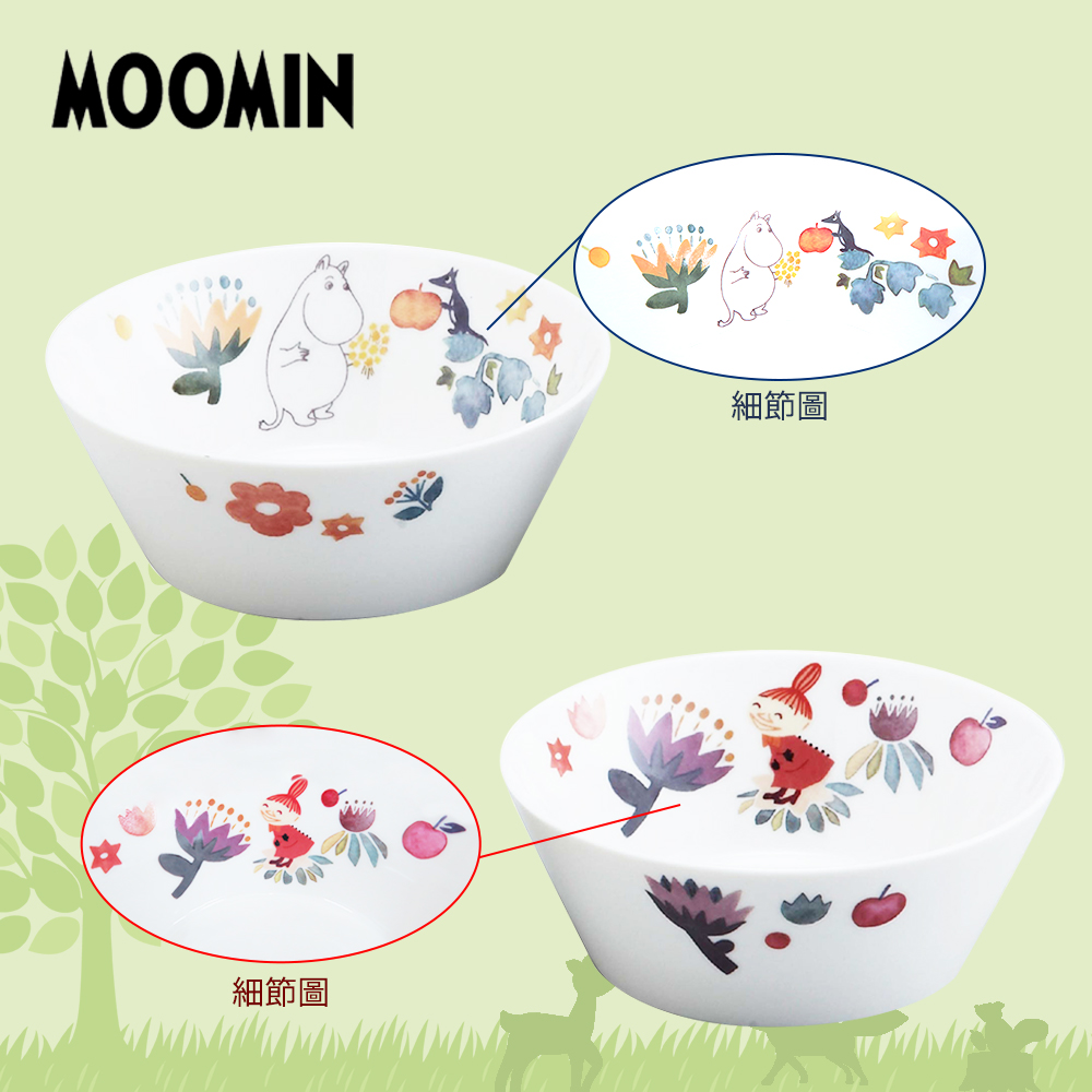 日本山加 yamaka - moomin 嚕嚕米彩繪陶瓷碗禮盒-MM2100-79)-2入組