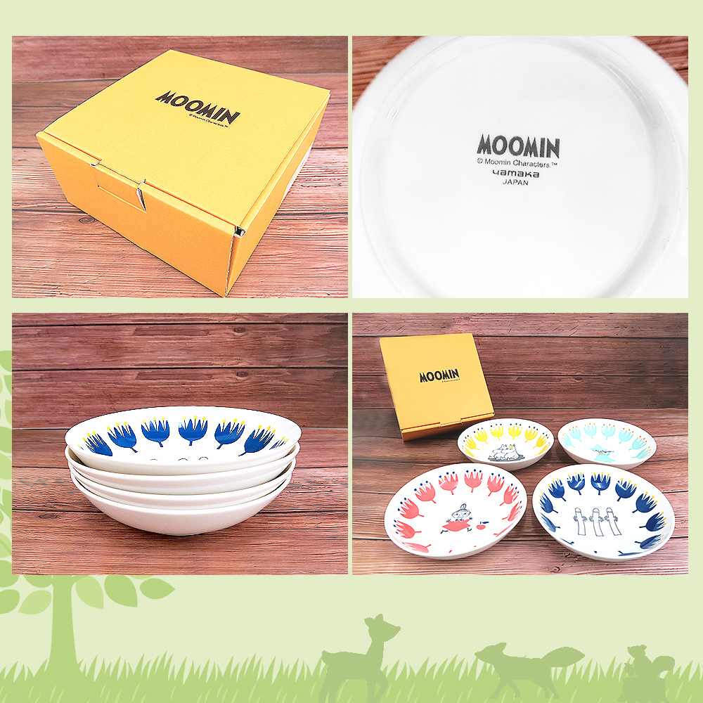 日本山加 yamaka - moomin 嚕嚕米彩繪陶瓷碗禮盒-MM1000-185-4入組