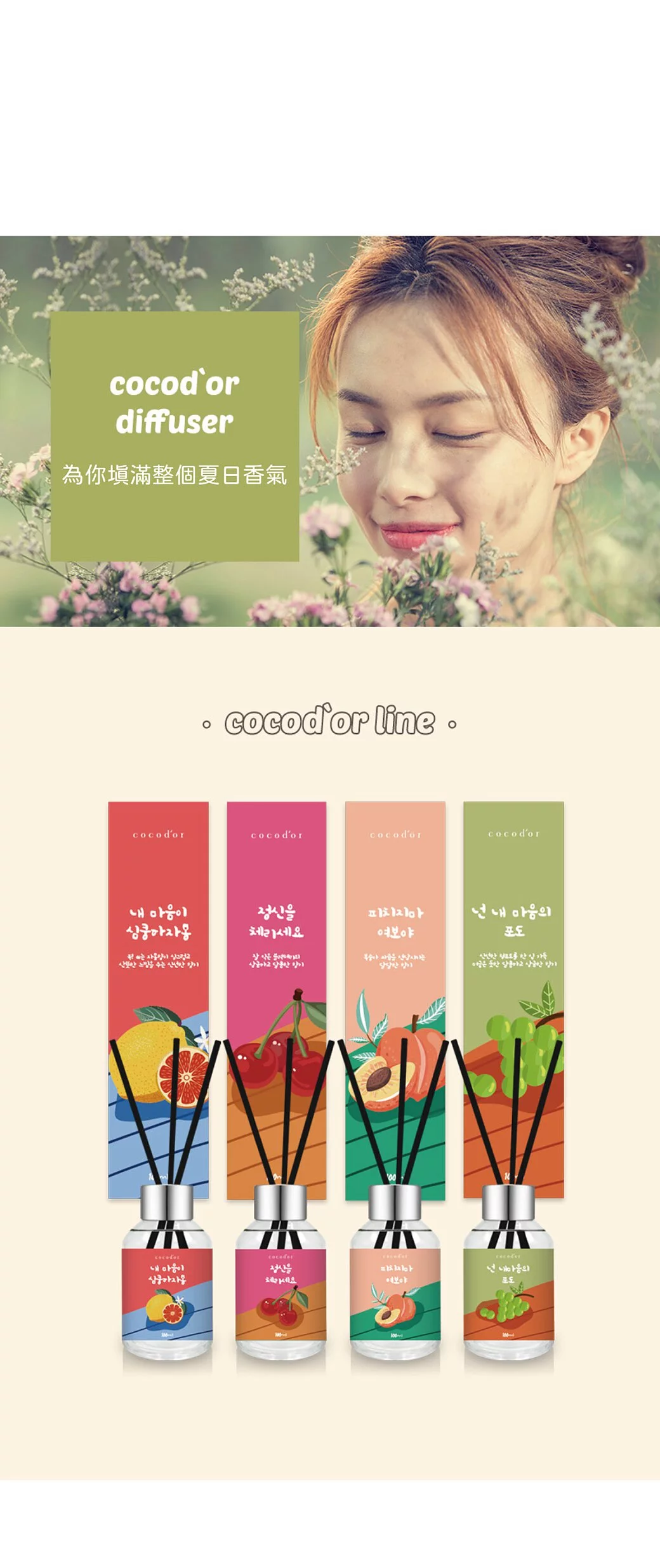 韓國 cocodor - 果漾系列擴香瓶-葡萄Grape-100ml