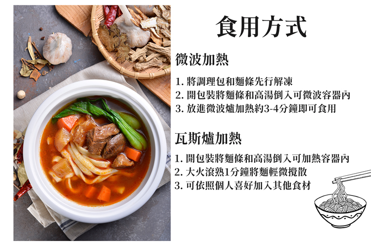 【國宴主廚温國智】 - 冷凍叻沙勁麵x3+紅燒牛肉麵x3-700g/包