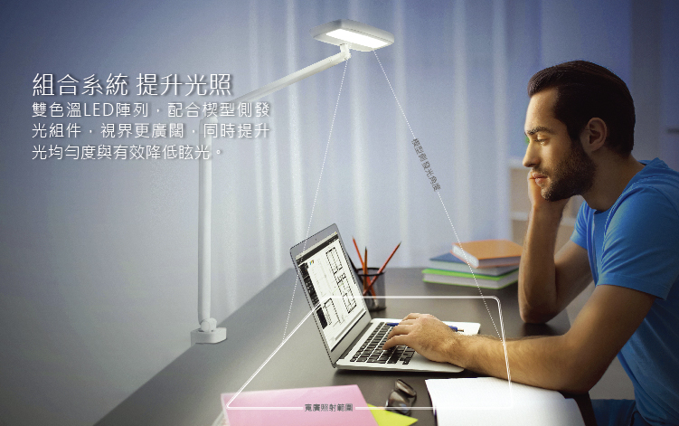 PHILIPS 飛利浦照明 - 軒璽 LED 護眼檯燈 66049-PD019-白