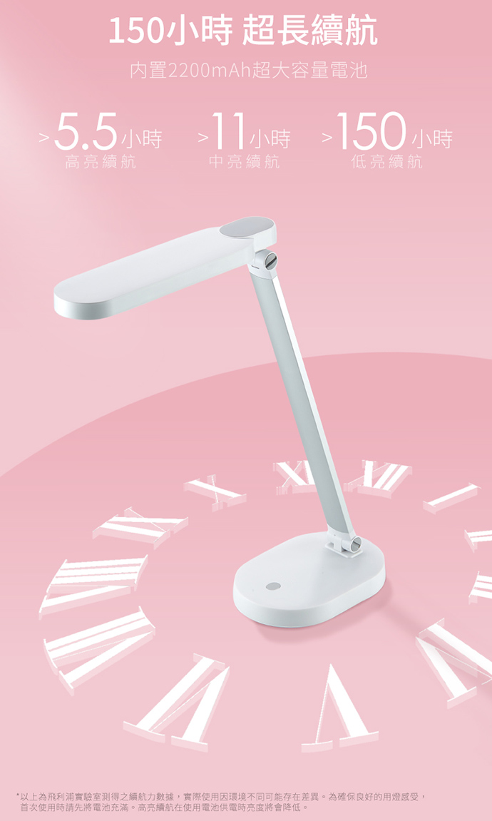 PHILIPS 飛利浦照明 - 酷玉 LED 可攜式充電檯燈 66145-PD028-雪晶白