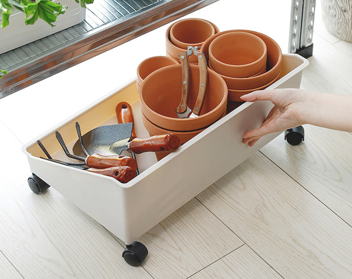 日本天馬 - FitsWORK 桌下型滑輪移動式辦公包包置物盒