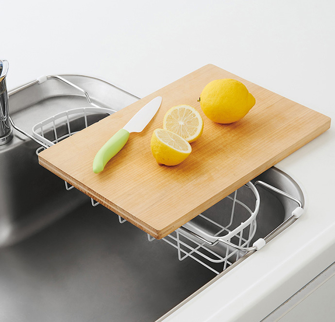 日本天馬 - 廚房系列窄型伸縮式碗盤瀝水籃