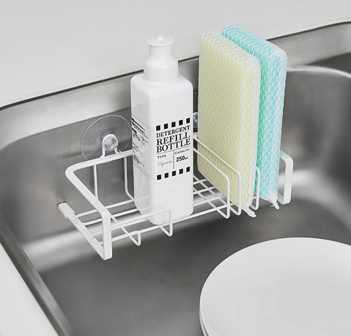 日本天馬 - 廚房系列吸盤式海綿菜瓜布分隔瀝水架