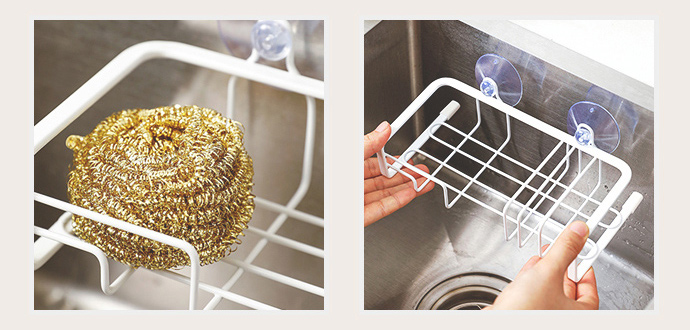 日本天馬 - 廚房系列吸盤式海綿菜瓜布分隔瀝水架