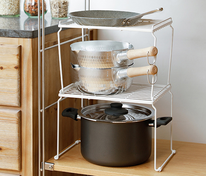 日本天馬 - 廚房系列桌上/水槽下兩用可層疊置物架 (S)