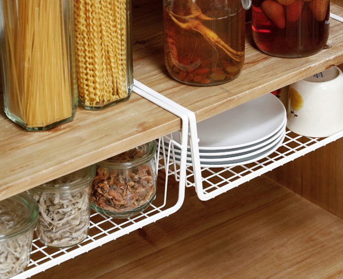 日本天馬 - 廚房系列懸掛式櫥櫃下/層板分隔收納籃