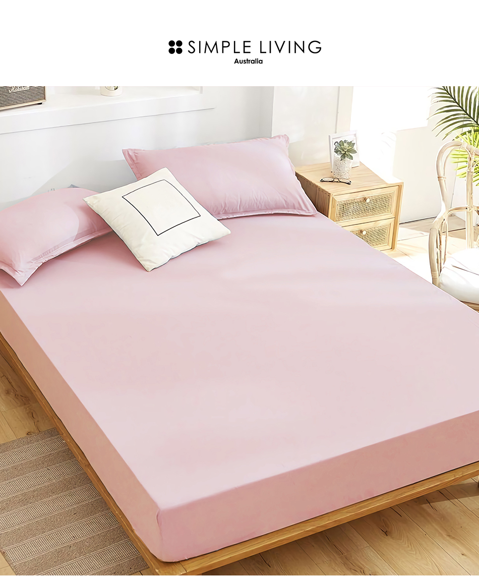澳洲 Simple Living - 天絲福爾摩沙枕套床包組-台灣製-玫瑰粉