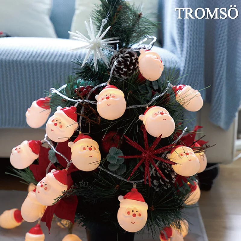 TROMSO - 北歐立體聖誕老人燈串/燈飾/耶誕掛飾配件-LED電池盒式-暖黃光 (約200cm)-一串10燈/約150g