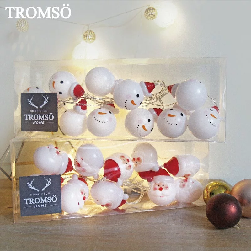 TROMSO - 北歐立體聖誕老人燈串/燈飾/耶誕掛飾配件-LED電池盒式-暖黃光 (約200cm)-一串10燈/約150g