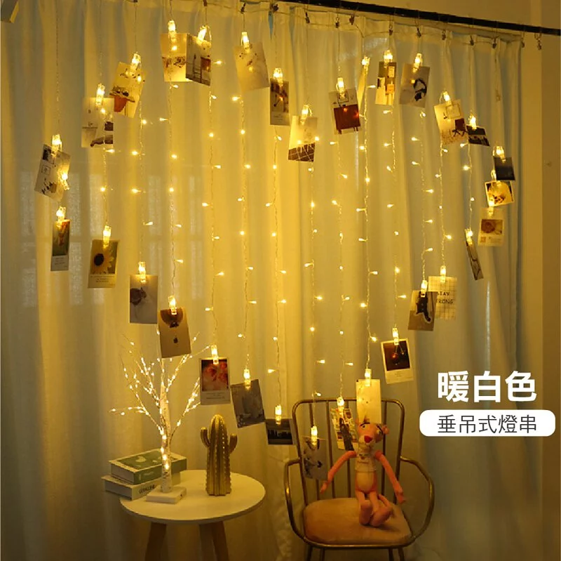 TROMSO - LED夾照片愛心簾燈-暖白光 (約1.8x1.5cm)-約400g