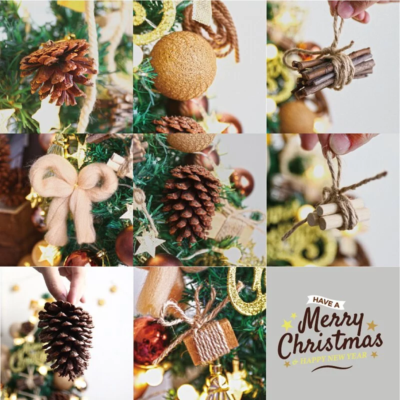 TROMSO - 2021風格旅程桌上型聖誕樹/含豐盛掛飾及附LED省電造型燈串-新發表限定款-挪威松果森林 (總長約60cmx直徑約30cm)-總重量約600g