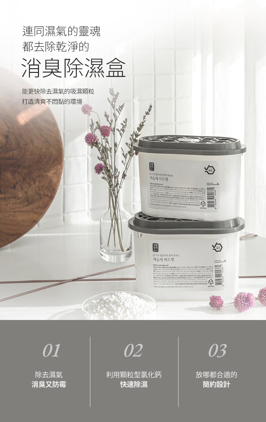 韓國 SAENGONG 生活工作所 - 消臭除濕盒-超值4入組-250ml*4